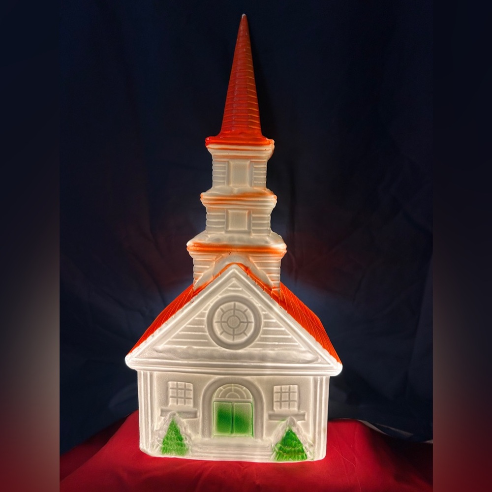 Vintage Blow Mold Church